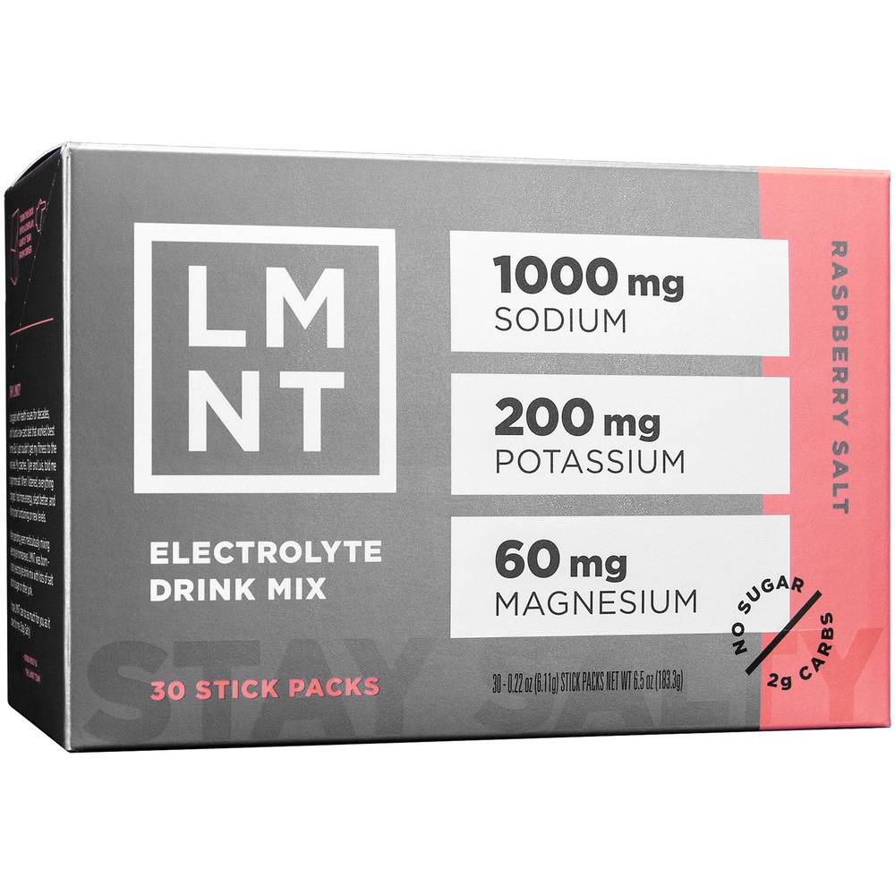 LMNT Zero-Sugar Electrolyte Drink Mix, Raspberry Salt (0.22 oz, 30 ct)