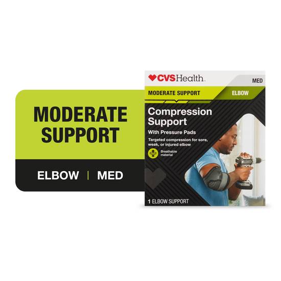 CVS Health Moderate Compression Support Elbow Pads, Medium