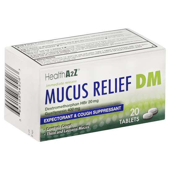 Healtha2z Mucus Relief Expectorant & Cough Suppressant (20 ct)