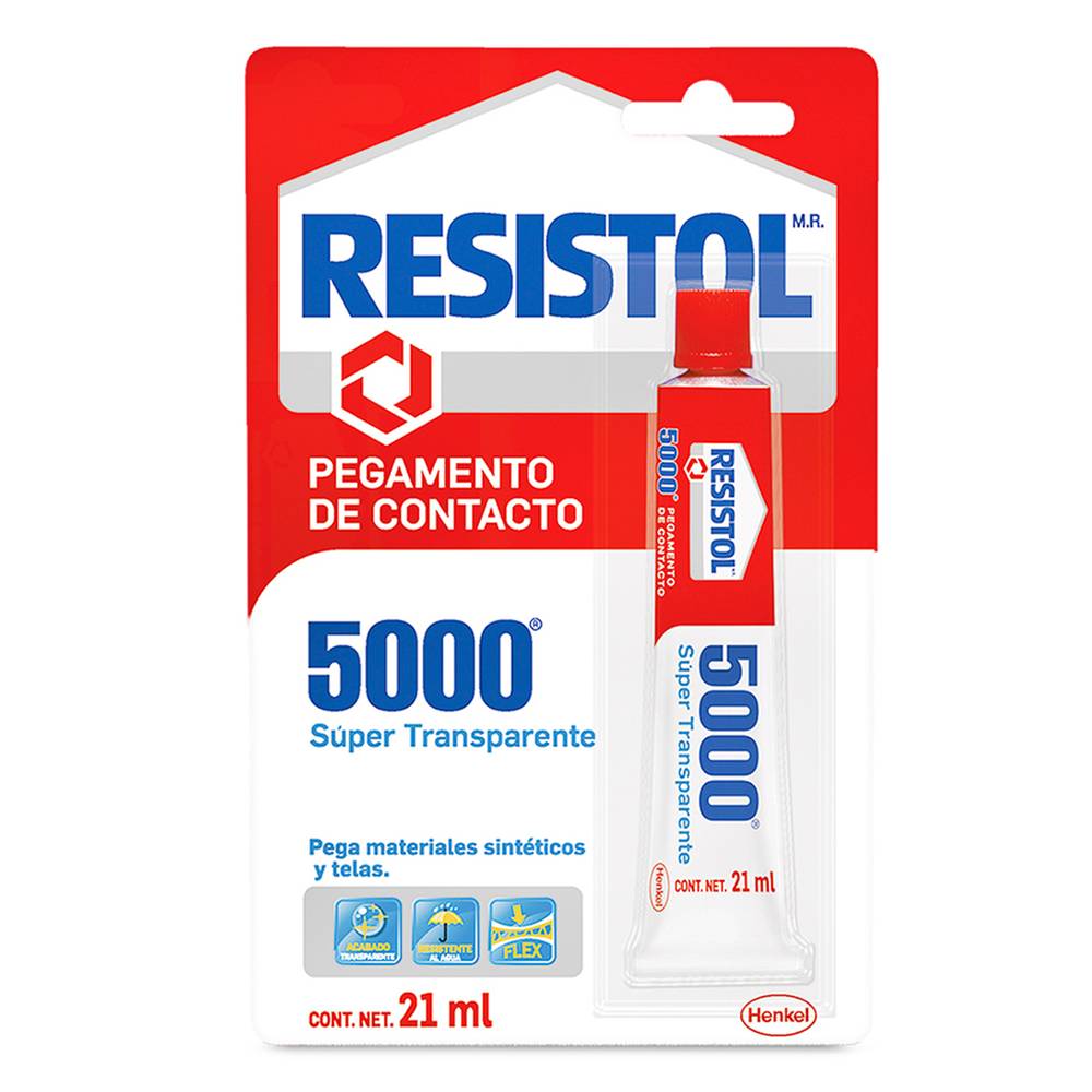 Resistol pegamento de contacto 5000 transparente (tubo 21 ml)