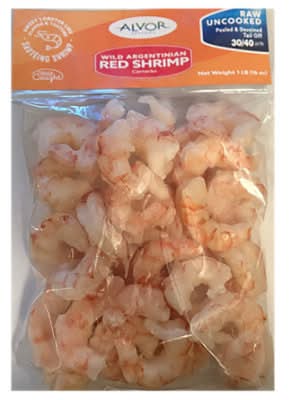Alvor Wild Red Argentinian Shrimp Pd 30/40 Tail Off - 16 Oz