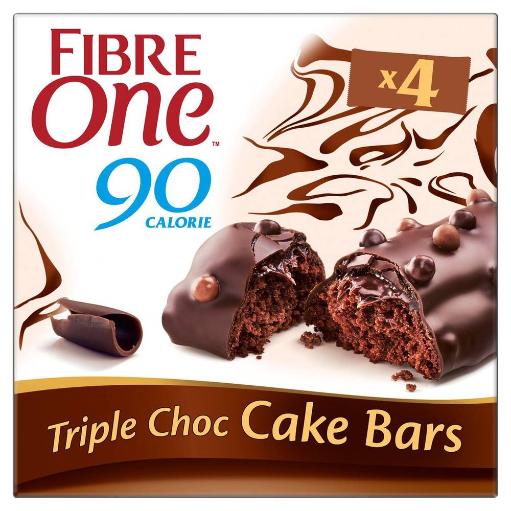 Fibre One 90 Calorie Triple Choc Cake Bars (4 x 25gr)