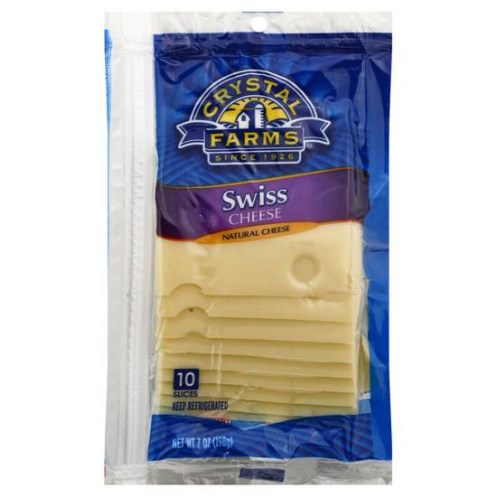 Crystal Farms Swiss Cheese Slices (10 ct) Delivery Near You Uber Eats