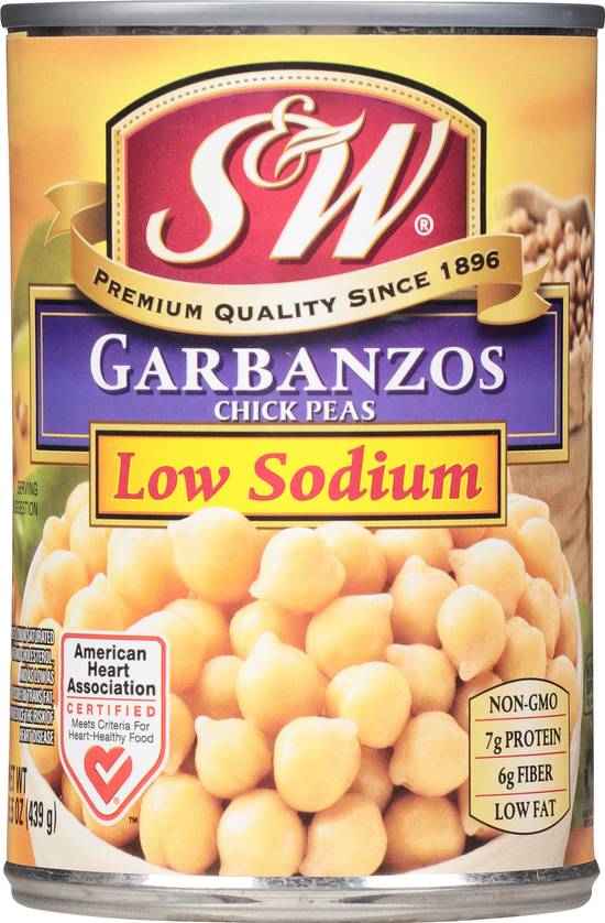 S&W Low Sodium Garbanzos Chick Peas