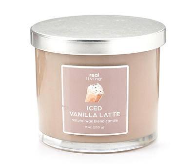 Iced Vanilla Latte 2-Wick Brown Colored Glass Candle, 9 Oz.