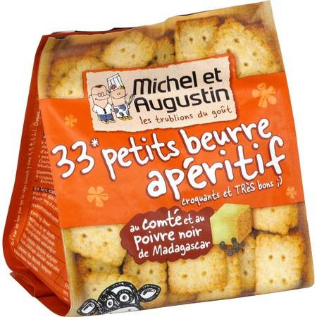Biscuits apéritifs comté poivre MICHEL ET AUGUSTIN - le sachet de 33 - 100 g