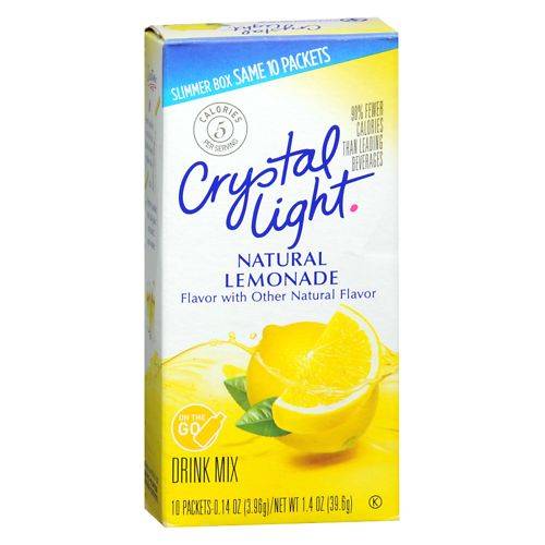 Crystal Light On the Go Drink Mix Lemonade - 0.14 oz x 10 pack