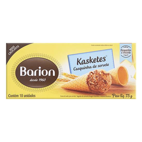 Barion casquinha de sorvete kasketes (18 unidades)
