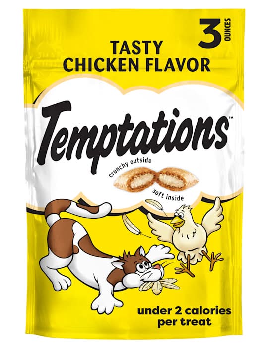 Temptations Classics Tasty Chicken Flavor Crunchy and Soft Cat Treats, 3 oz.