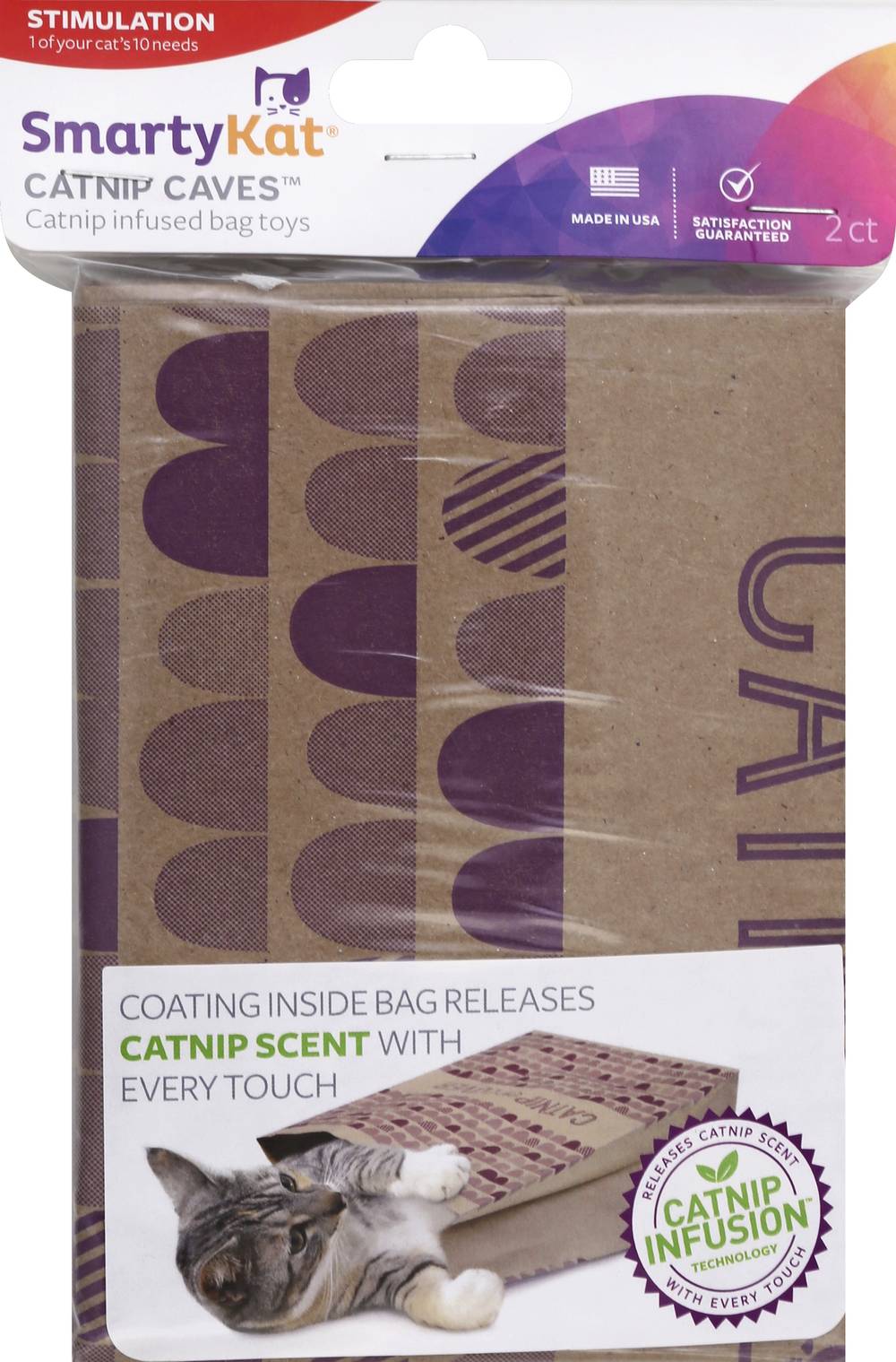 SmartyKat Catnip Caves Infused Paper Bag Toys (3.8 oz)