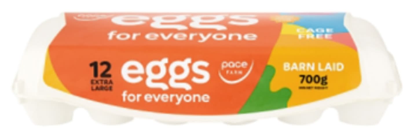 Pace Farm Barn Laid Eggs For Everyone, Extra Large (700g, 12 pack)