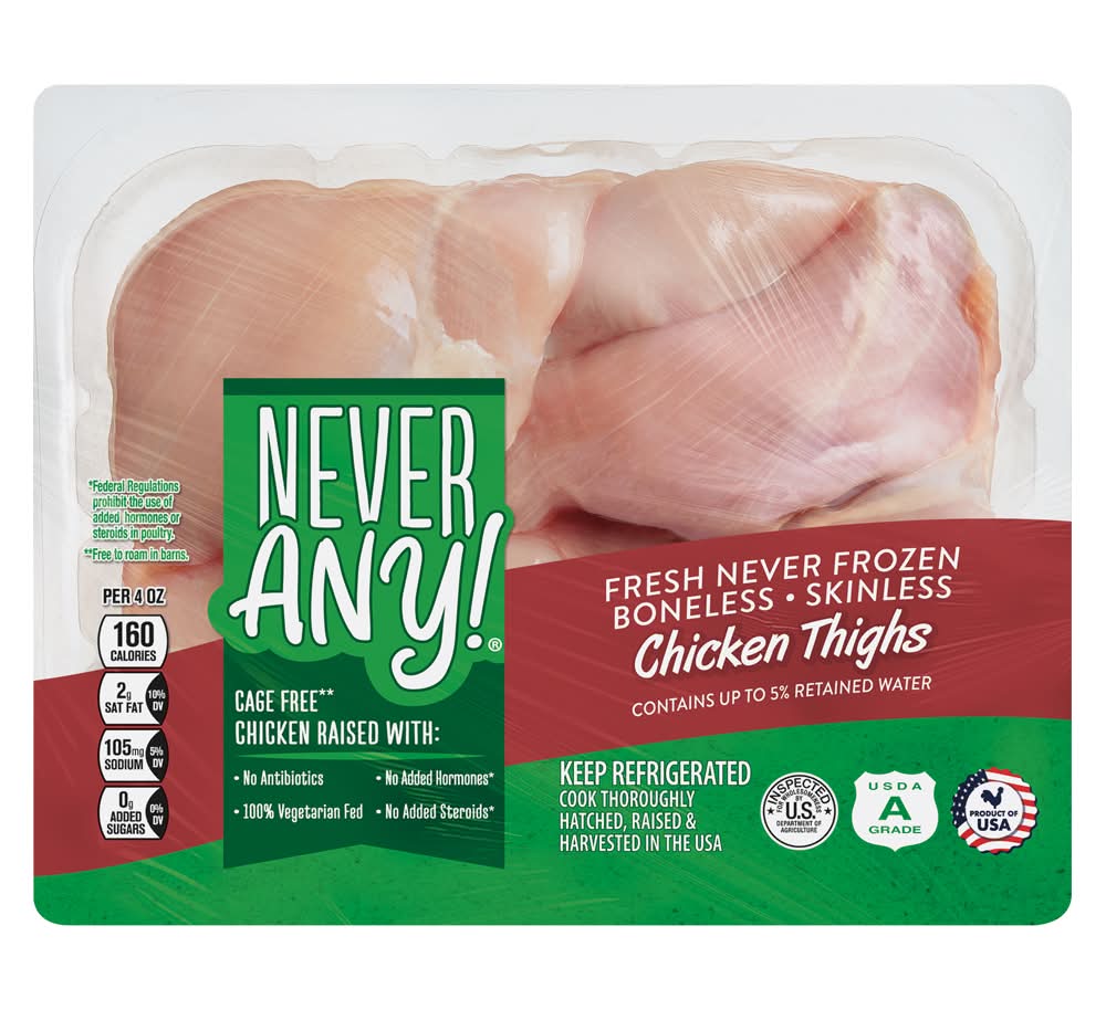 Never Any! Fresh Antibiotic Free Boneless Skinless Chicken Thighs