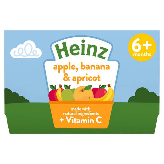 Heinz By Nature Apple, Banana & Apricot 6+ Months 4 x 100g