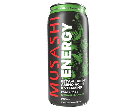 Musashi Energy Drinks Green Apple Can 500ml