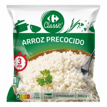 Arroz blanco precocido ultracongelado Carrefour Classic pack 6 unidades de 167 g.