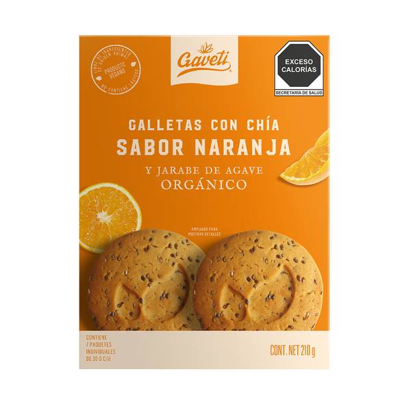 Gaveti galletas con chía sabor naranja (caja 210 g)