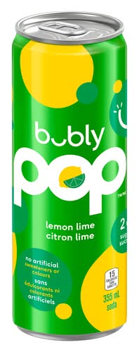 bubly Pop Eau Pétillante Citron-Citron Vert 355 Ml (Canette) / bubly Pop Sparkling Water Lemon Lime 355 ml (Can)