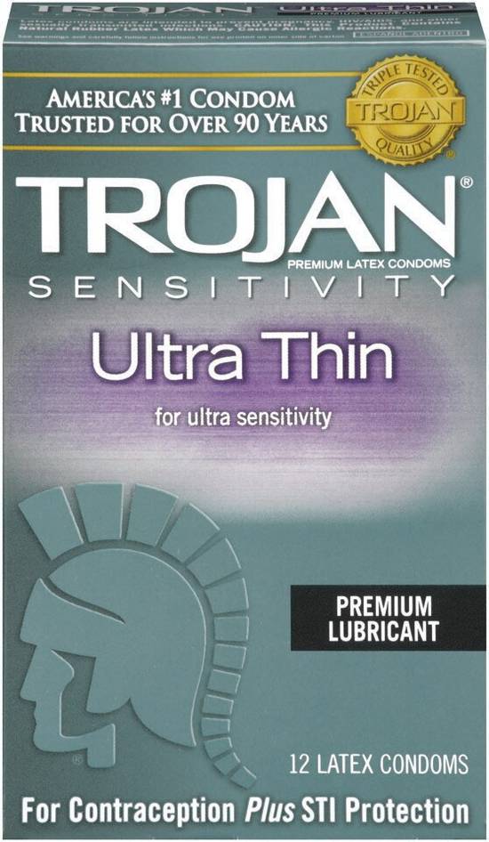 Trojan Ultra thin Lubricated Latex Condoms - 12 CT
