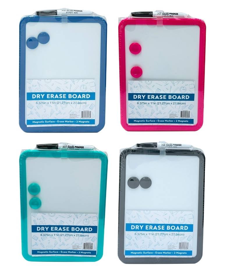 Personal Dry Erase Whiteboards, 8.5x12 in, Assorted (4 ct)