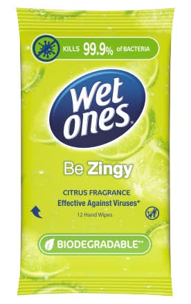 Wet Ones Citrus, Be Zingy Antibacterial Hand & Body Wipes (12 pack)