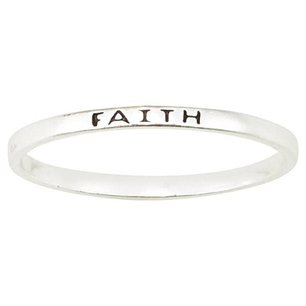 Marsala Sterling Silver Faith Word Ring