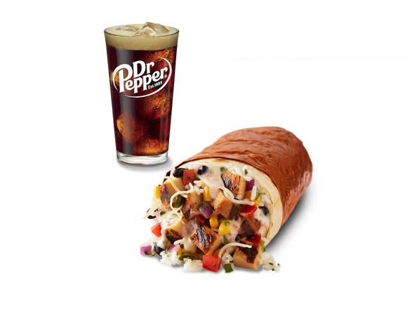 Chicken Queso Burrito or Bowl + Drink