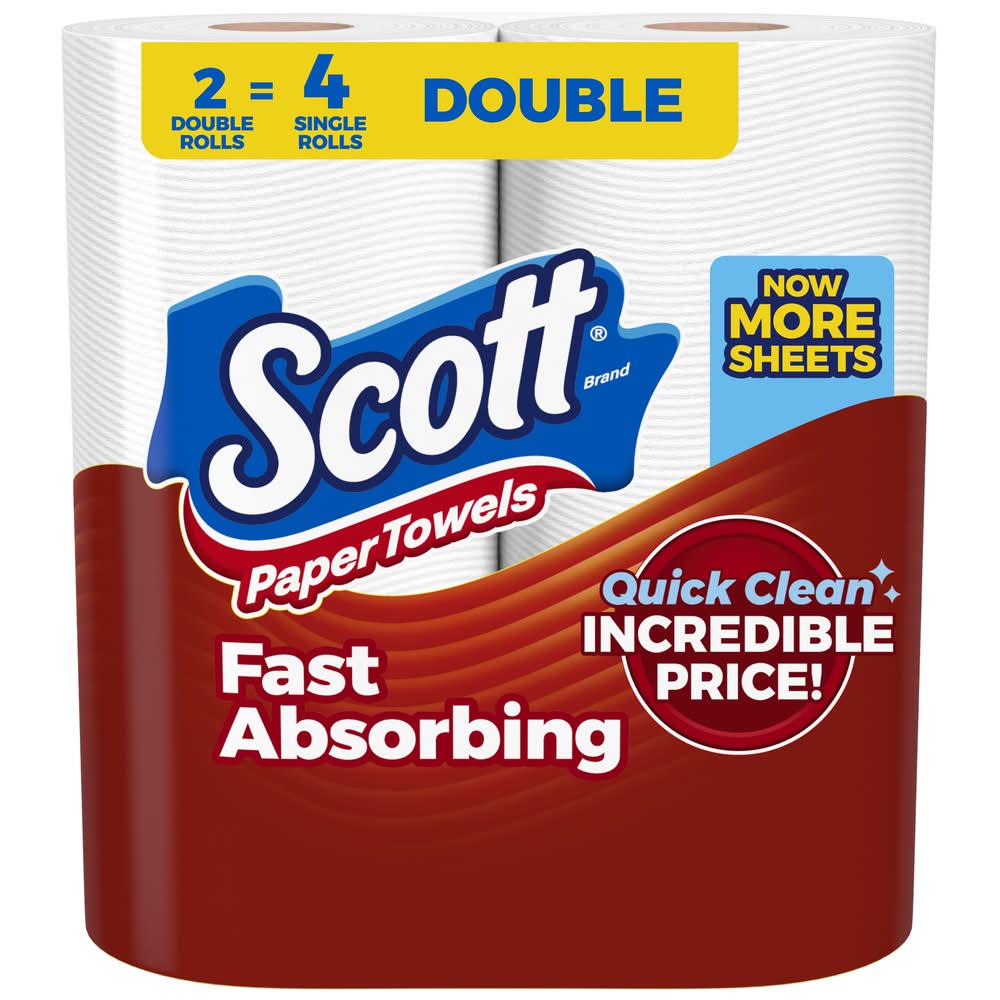 Scott Fast Absorbing Paper Towels, 11.0x5.9 in (2 ct)