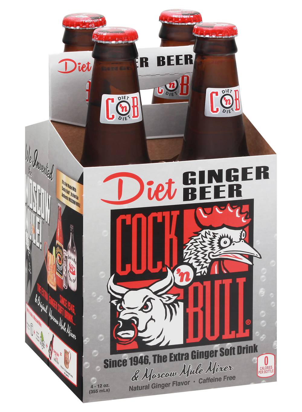 Cock 'N Bull Diet Ginger Beer Soda (4 x 12 oz)