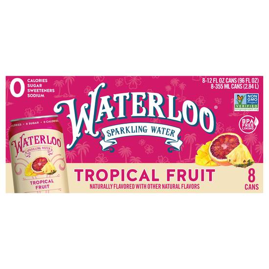 Waterloo Tropical Fruit Sparkling Water (8 ct, 12 fl oz)