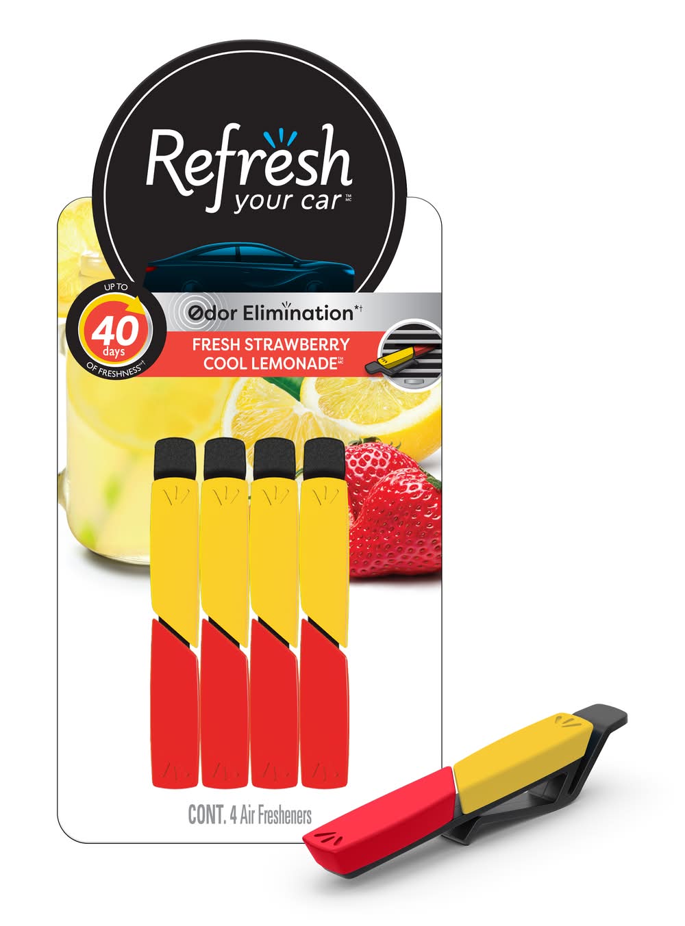 Refresh Your Car Odor Eliminating Vent Sticks (0.4 oz, 4 ct)