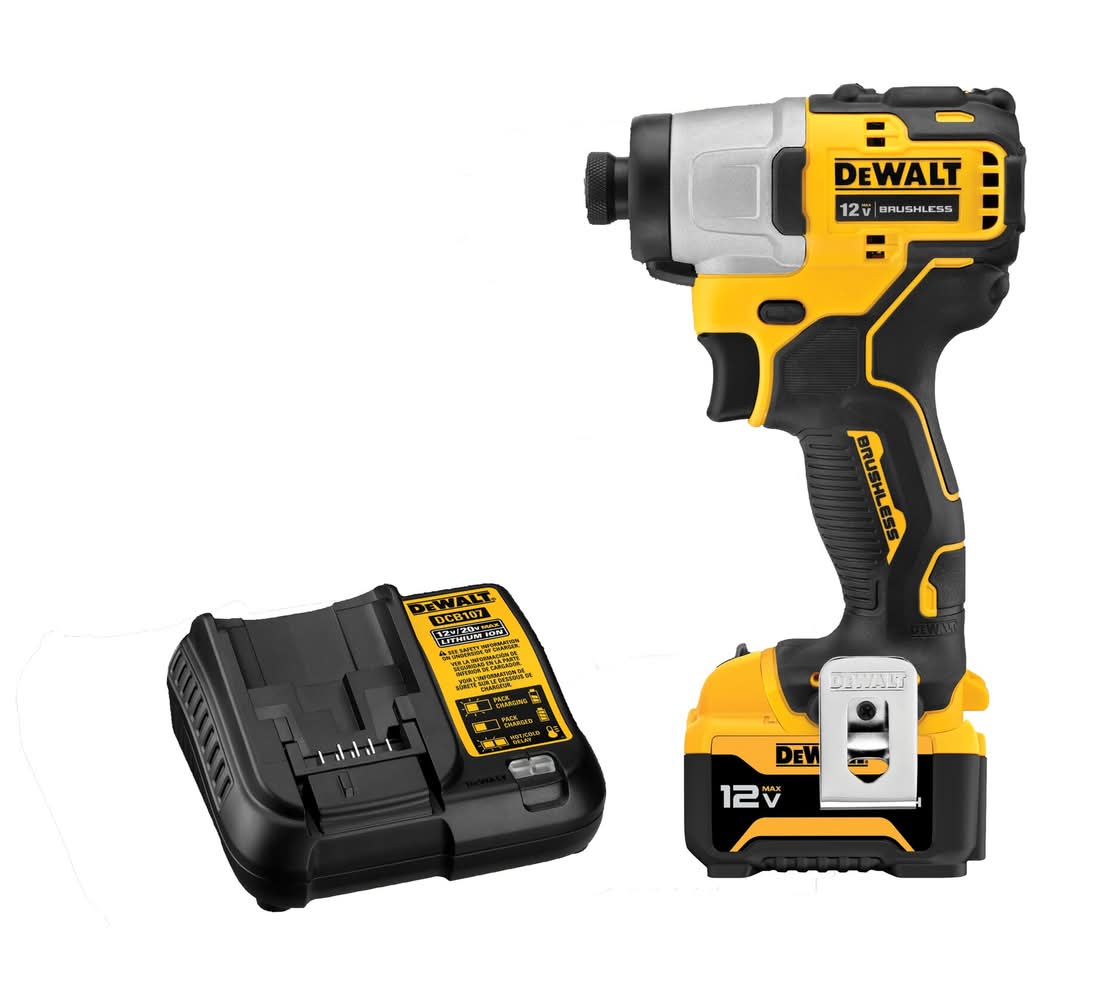DeWalt XTREME 12-volt max 1/4-in Brushless Cordless Impact Driver (Battery Included and Charger Included )