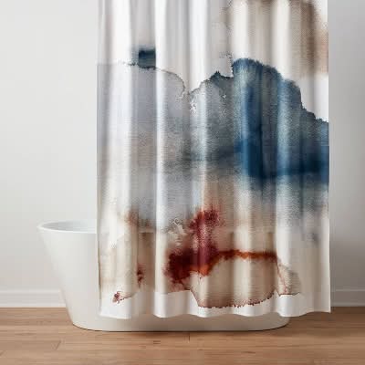 Threshold Luxe Watercolor Print Shower Curtain