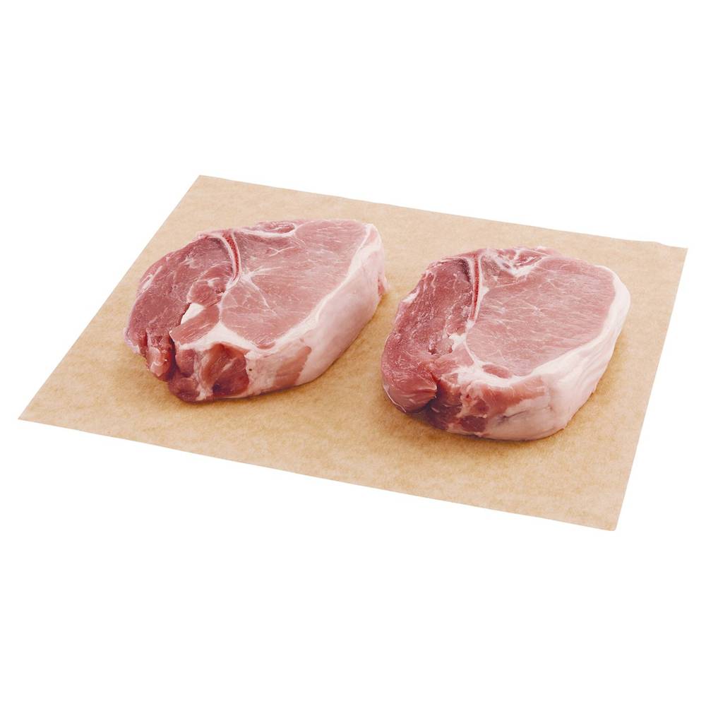 Raley'S Pork Porterhouse Thick Cut Loin Chop Bone-In Per Pound