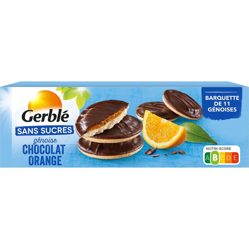 Gerblé - Génoise chocolat orange sans sucres (11 pièces)