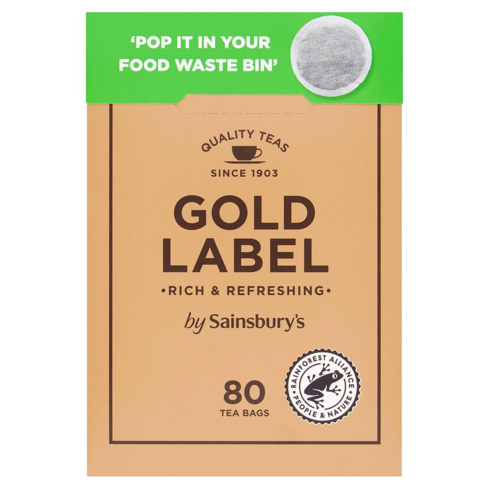 Sainsbury's Gold Label Rice & Refreshing Quality Tea Bags (80 Ct) (250 g)