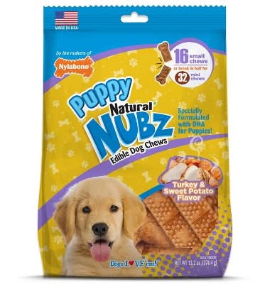 Nylabone Natural Nubz Puppy Edible Dog Chews, Turkey & Sweet Potato (13.2 oz, 16 ct)