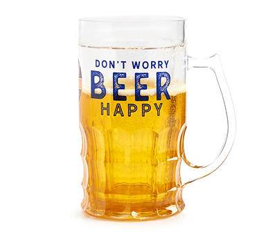 "Don't Worry Beer Happy" Plastic Beer Stein, 22 Oz.