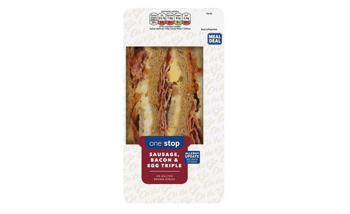 One Stop Brunch Triple Sandwich Sausage Bacon & Egg (394405) 