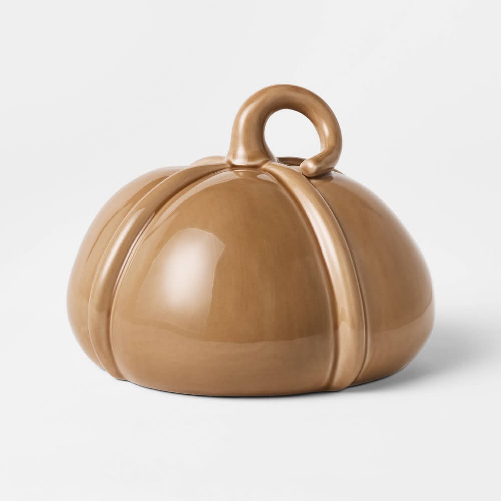 Threshold designed w/Studio McGee Short Ceramic Loopy Pumpkin, 5.35 in, Gold