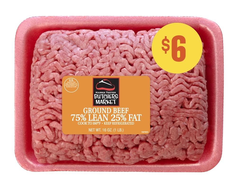 Harris Teeter Ground Beef 75% Lean 25% Fat