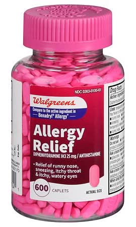 Walgreens 25 Mg Allergy Relief Caplets (600 ct)