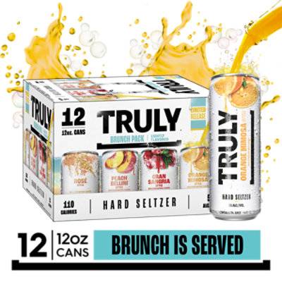 Truly Red White & Tru Lightly Hard Seltzer, Cherry Pop-Blue Razz-Lemon Ice-Peach Burst (12 x 12 oz)