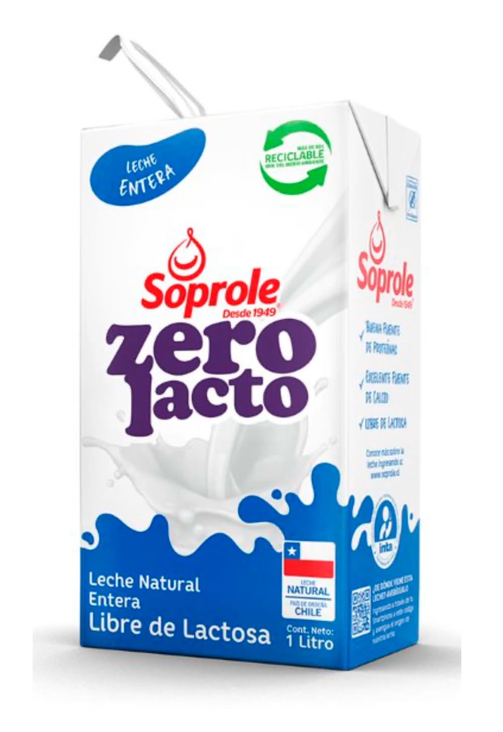Soprole · Leche entera zero lacto (1 L)