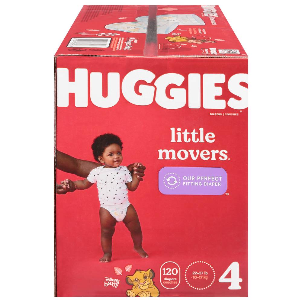 Huggies Little Movers Huge Value Diapers, Size 4