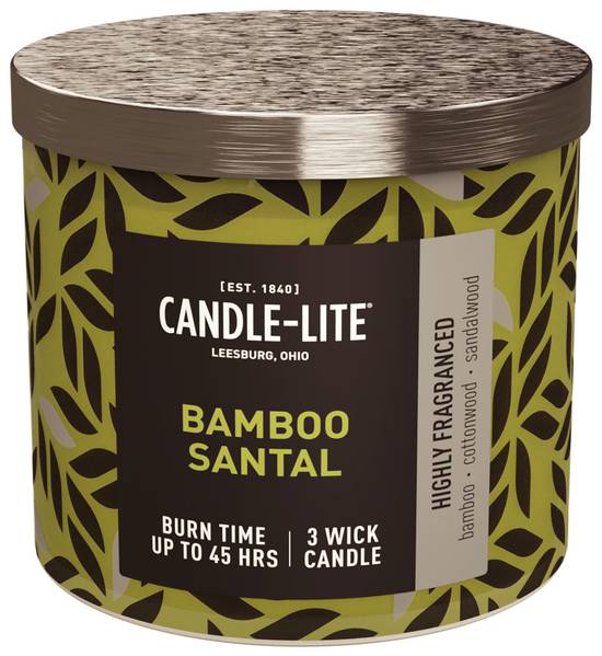 Candle Lite Candle, Bamboo Santal - 14 oz