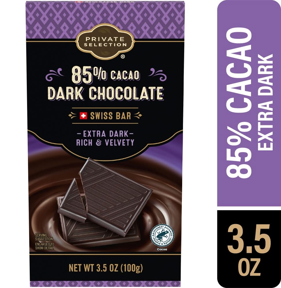 Private Selection Dark Chocolate Swiss Candy Bar, Cacao (3.5 oz)