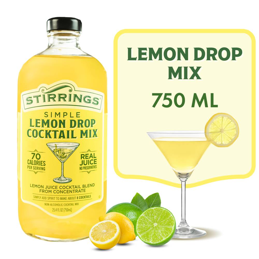 Stirrings Non-Alcoholic Simple Lemon Drop Martini Cocktail Mix (25.4 fl oz)