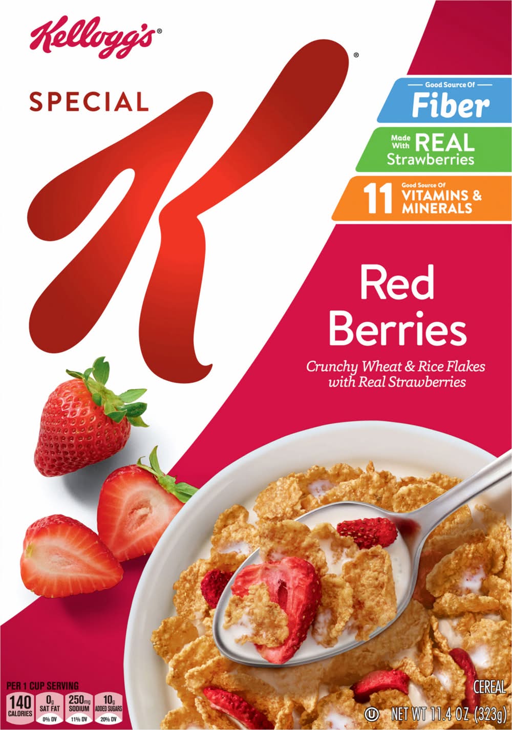 Special K Fiber Breakfast Cereal, Red Berries (11.4 oz)