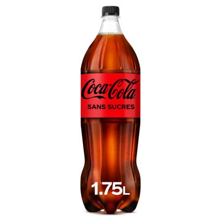 Soda zéro sucres COCA-COLA - la bouteille de 1,75L