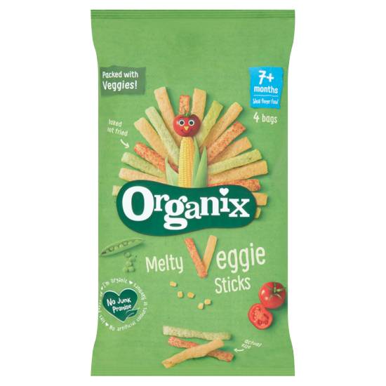 Organix Organic Melty Veggie Sticks Baby Finger Food Snack (4 ct)